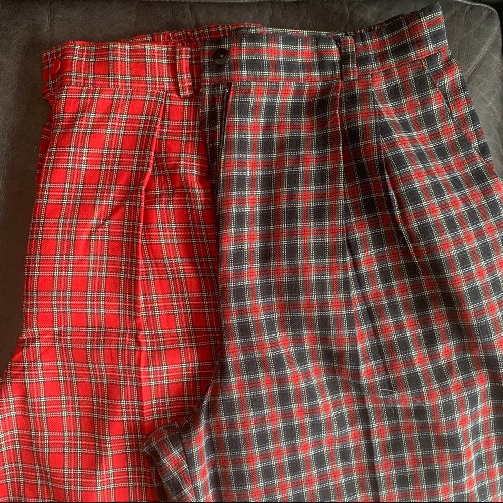 2 pairs of vintage plaid women’s pants